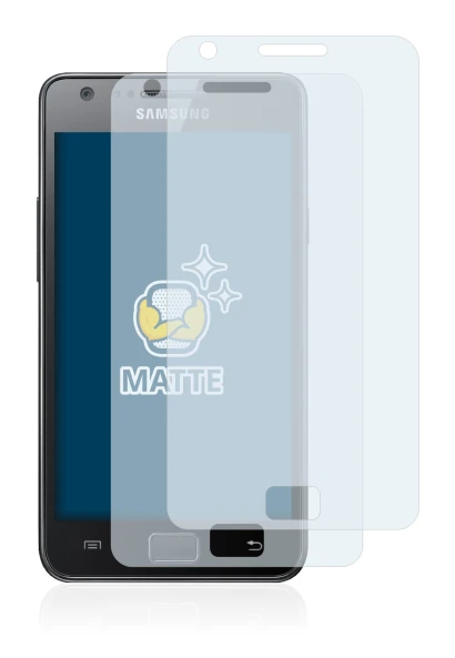 Image de l'appareil Samsung Galaxy S2 avec une grande variété de protections d'écran.