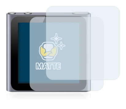 Image de l'appareil Apple iPod nano 2011 (6ème Gen.) avec une grande variété de protections d'écran.