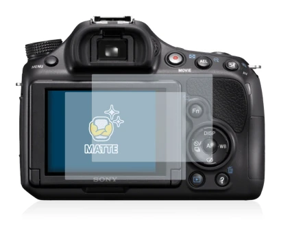 Image de l'appareil Sony Alpha 58 (SLT-A58) avec une grande variété de protections d'écran.