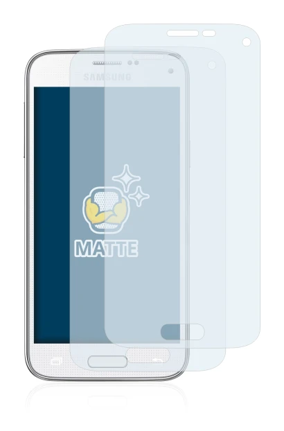 Image de l'appareil Samsung Galaxy S5 Mini SM-G800 avec une grande variété de protections d'écran.