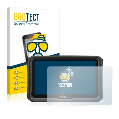 Face avant d’un emballage produit avec le logo de la marque BROTECT. À côté, l’appareil Garmin dezl 770 LMT-D est représenté a