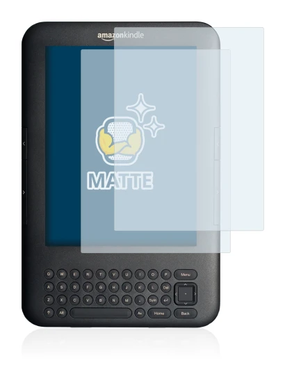 Image de l'appareil Amazon Kindle 3 avec une grande variété de protections d'écran.