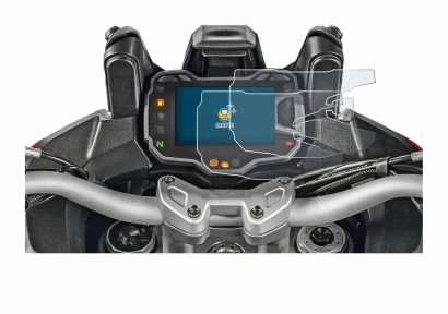 Image de l'appareil Ducati Multistrada 1200 2015+ Affichage de la vitesse avec une grande variété de protections d'écran.