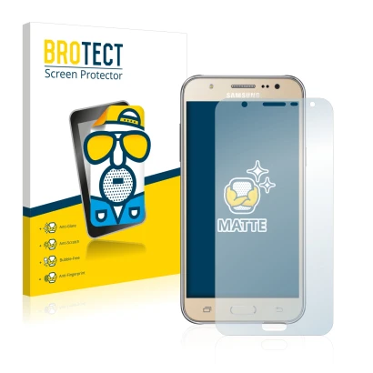 Face avant d’un emballage produit avec le logo de la marque BROTECT. À côté, l’appareil Samsung Galaxy J7 2016 est représenté