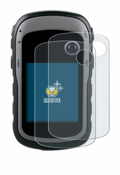 Image de l'appareil Garmin eTrex 30x avec une grande variété de protections d'écran.