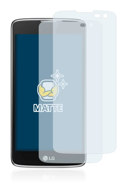 Image de l'appareil LG K7 (caméra à droite uniquement) avec une grande variété de protections d'écran.