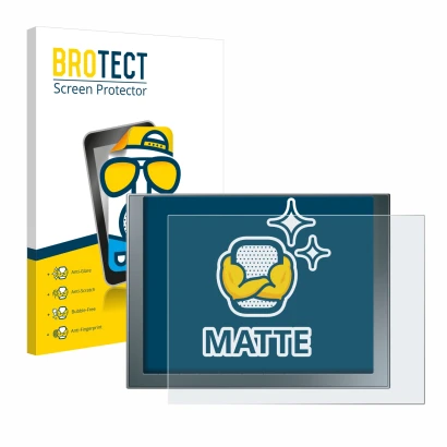 Face avant d’un emballage produit avec le logo de la marque BROTECT. À côté, l’appareil Siemens Simatic HMI KTP 1200 Basic est