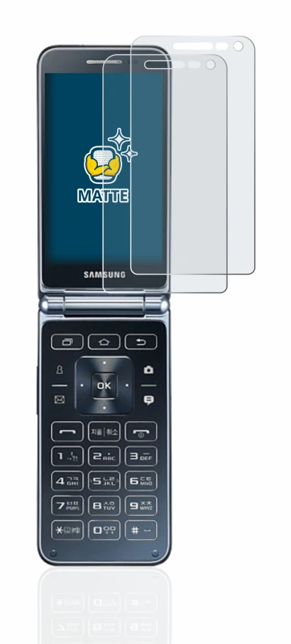 Image de l'appareil Samsung Galaxy Folder 2 avec une grande variété de protections d'écran.