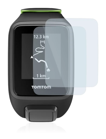 Image de l'appareil TomTom Runner 3 avec une grande variété de protections d'écran.