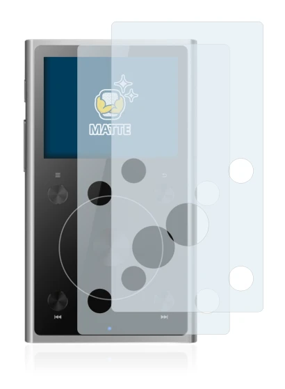 Image de l'appareil FiiO X1 II avec une grande variété de protections d'écran.