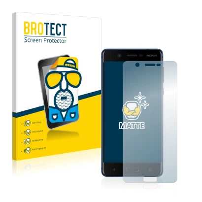 Face avant d’un emballage produit avec le logo de la marque BROTECT. À côté, l’appareil Nokia 5 est représenté avec la protect