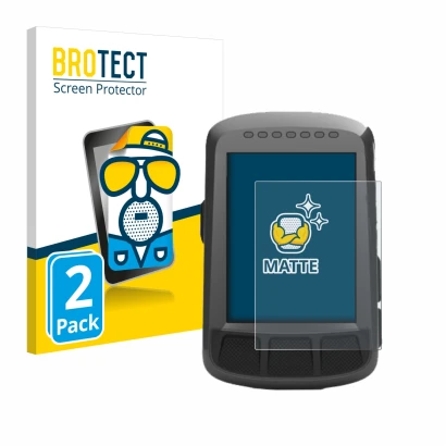 Face avant d’un emballage produit avec le logo de la marque BROTECT. À côté, l’appareil Wahoo Elemnt Bolt GPS est représenté a