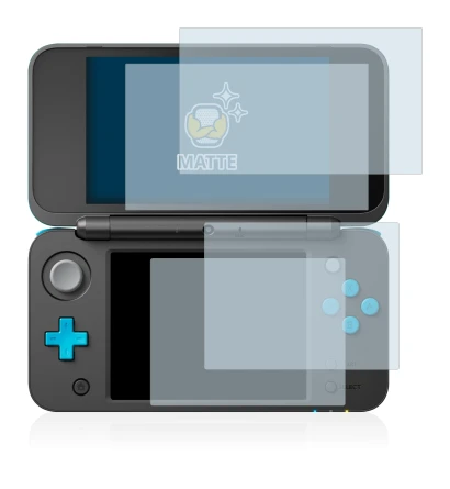 Image de l'appareil Nintendo 2DS XL avec une grande variété de protections d'écran.
