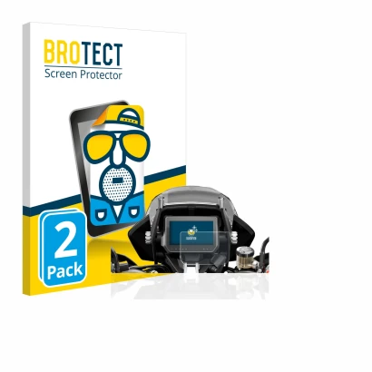 Face avant d’un emballage produit avec le logo de la marque BROTECT. À côté, l’appareil KTM 1290 Super Adventure S 2017 Affich