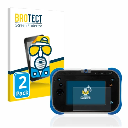 Face avant d’un emballage produit avec le logo de la marque BROTECT. À côté, l’appareil Vtech Storio Max 2.0 est représenté av