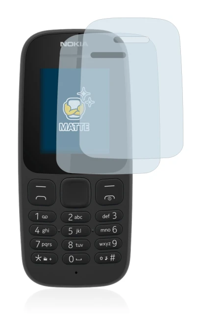 Image de l'appareil Nokia 105 2017 avec une grande variété de protections d'écran.