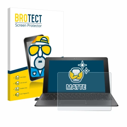 Face avant d’un emballage produit avec le logo de la marque BROTECT. À côté, l’appareil HP Pro x2 612 G2 est représenté avec l