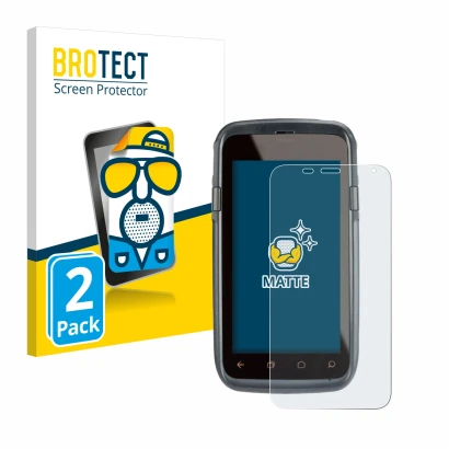 Face avant d’un emballage produit avec le logo de la marque BROTECT. À côté, l’appareil Honeywell Dolphin CT60 est représenté 