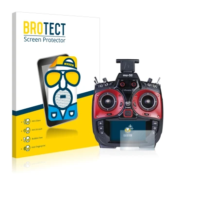 Face avant d’un emballage produit avec le logo de la marque BROTECT. À côté, l’appareil Graupner MZ-32 (3.Gen) est représenté 