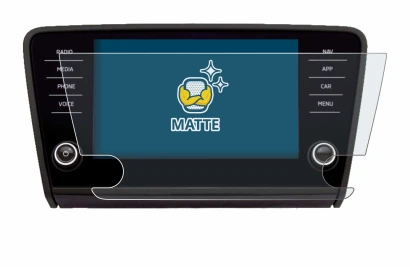 Image de l'appareil Skoda Amundsen Superb 2018 Infotainment System 8" avec une grande variété de protections d'écran.