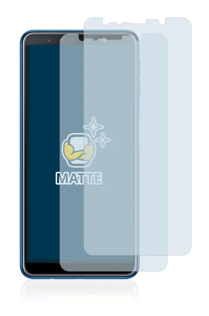 Image de l'appareil Samsung Galaxy A7 2018 avec une grande variété de protections d'écran.