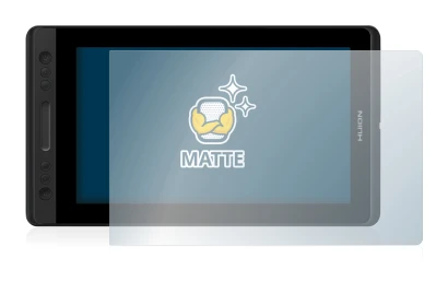 Image de l'appareil Huion Kamvas Pro 13 avec une grande variété de protections d'écran.