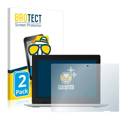 Face avant d’un emballage produit avec le logo de la marque BROTECT. À côté, l’appareil Lenovo IdeaPad D330 est représenté ave