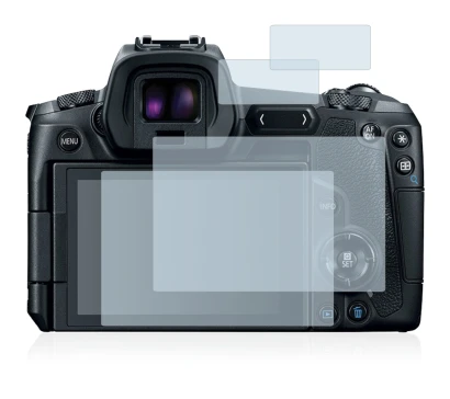 Image de l'appareil Canon EOS R avec une grande variété de protections d'écran.