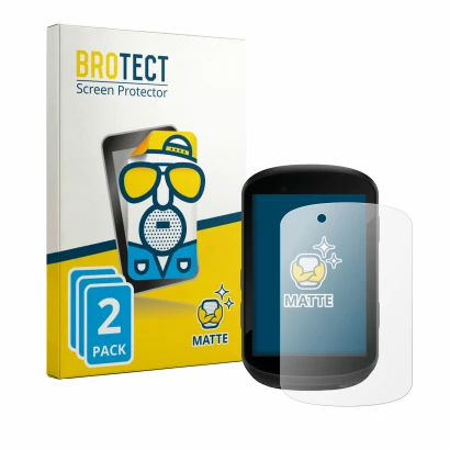Face avant d’un emballage produit avec le logo de la marque BROTECT. À côté, l’appareil Garmin Edge 830 est représenté avec la