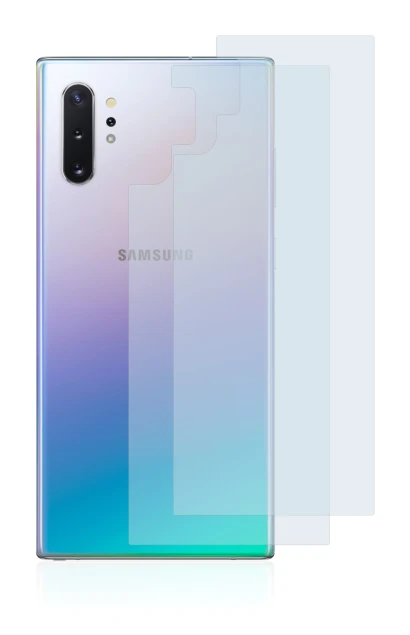 Image de l'appareil Samsung Galaxy Note 10 Plus (Arrière) avec une grande variété de protections d'écran.