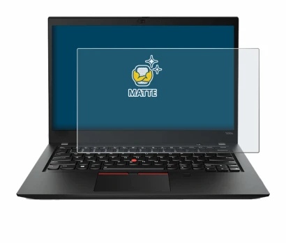 Image de l'appareil Lenovo ThinkPad T490s avec une grande variété de protections d'écran.
