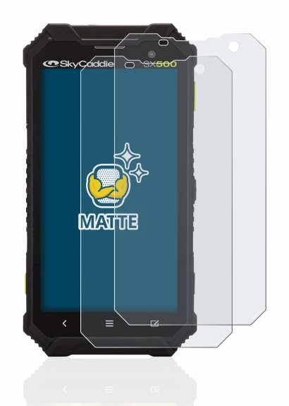 Image de l'appareil SkyCaddie SX500 avec une grande variété de protections d'écran.