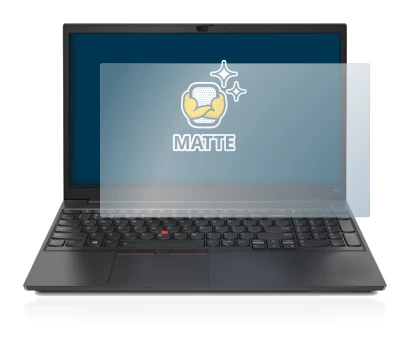 Image de l'appareil Lenovo ThinkPad E15 avec une grande variété de protections d'écran.