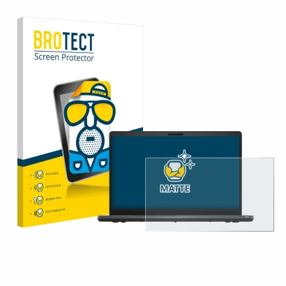 Face avant d’un emballage produit avec le logo de la marque BROTECT. À côté, l’appareil Dell Latitude 5500 est représenté avec