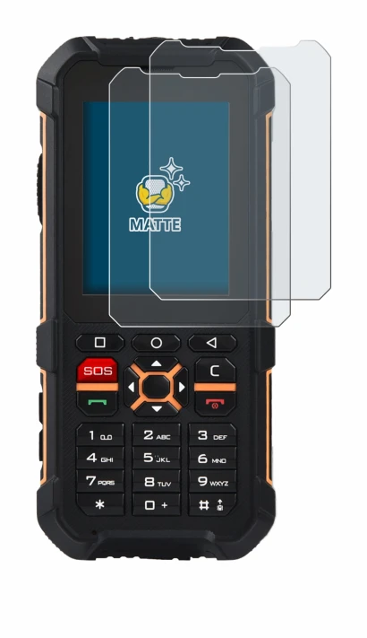 Image de l'appareil RugGear RG170 avec une grande variété de protections d'écran.