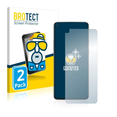 Face avant d’un emballage produit avec le logo de la marque BROTECT. À côté, l’appareil OnePlus 8T est représenté avec la prot