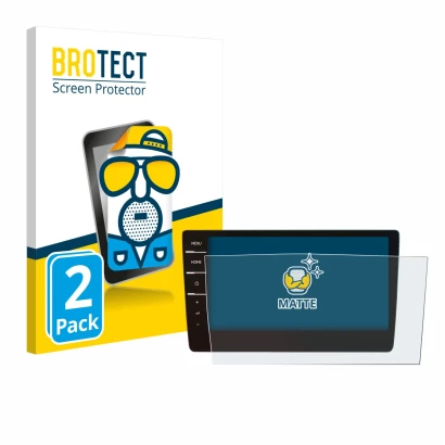 Face avant d’un emballage produit avec le logo de la marque BROTECT. À côté, l’appareil Volkswagen T6.1 California 2021 Discov