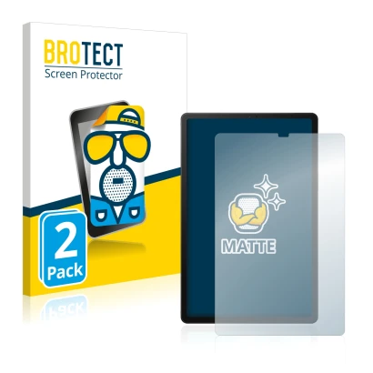 Face avant d’un emballage produit avec le logo de la marque BROTECT. À côté, l’appareil Samsung Galaxy Tab S5e 2019 est représ
