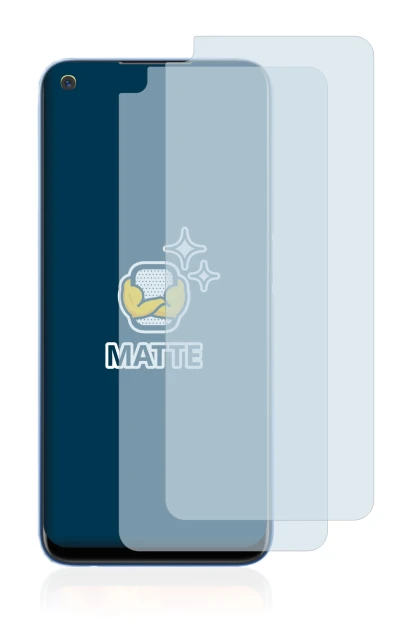 Image de l'appareil realme 7 5G avec une grande variété de protections d'écran.
