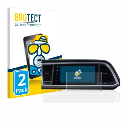 Face avant d’un emballage produit avec le logo de la marque BROTECT. À côté, l’appareil Seat Ateca Style Go 2020 Infotainment 