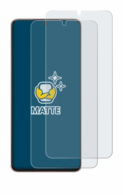 Image de l'appareil Samsung Galaxy S21 Plus 5G avec une grande variété de protections d'écran.