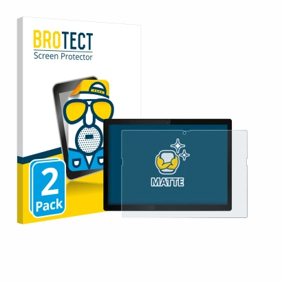 Face avant d’un emballage produit avec le logo de la marque BROTECT. À côté, l’appareil Lenovo ThinkPad X12 Detachable Gen 1 e