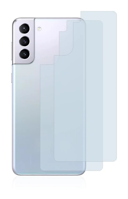 Image de l'appareil Samsung Galaxy S21 (Arrière) avec une grande variété de protections d'écran.
