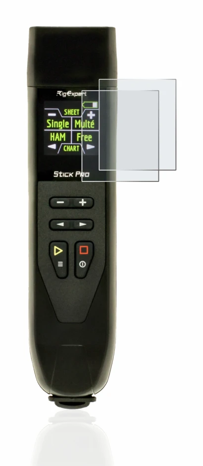Image de l'appareil RigExpert Stick Pro avec une grande variété de protections d'écran.