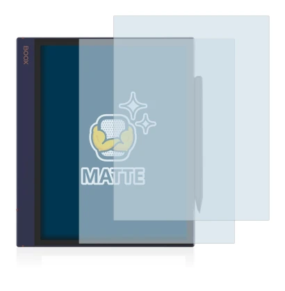 Image de l'appareil Boox Note Air avec une grande variété de protections d'écran.