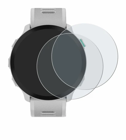 Image de l'appareil Garmin Forerunner 55 avec une grande variété de protections d'écran.