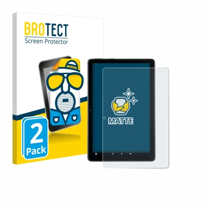 Face avant d’un emballage produit avec le logo de la marque BROTECT. À côté, l’appareil Amazon Fire HD 10 2021 (11ème Gen.) es