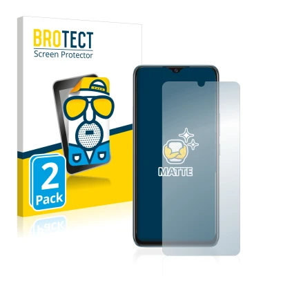 Face avant d’un emballage produit avec le logo de la marque BROTECT. À côté, l’appareil Vivo Y70 est représenté avec la protec