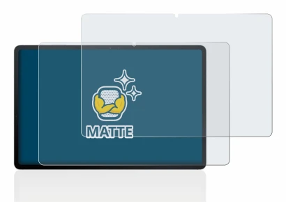 Image de l'appareil Samsung Galaxy Tab S7 FE (en paysage) avec une grande variété de protections d'écran.