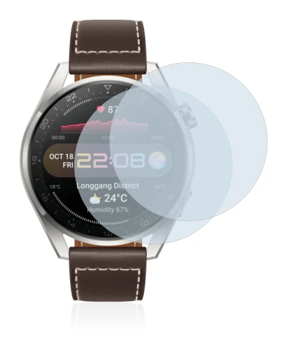 Image de l'appareil Huawei Watch 3 Pro avec une grande variété de protections d'écran.